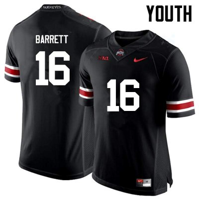 NCAA Ohio State Buckeyes Youth #16 J.T. Barrett Black Nike Football College Jersey TEX1445WS